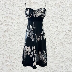 vintage speechless black and white floral babydoll mini dress